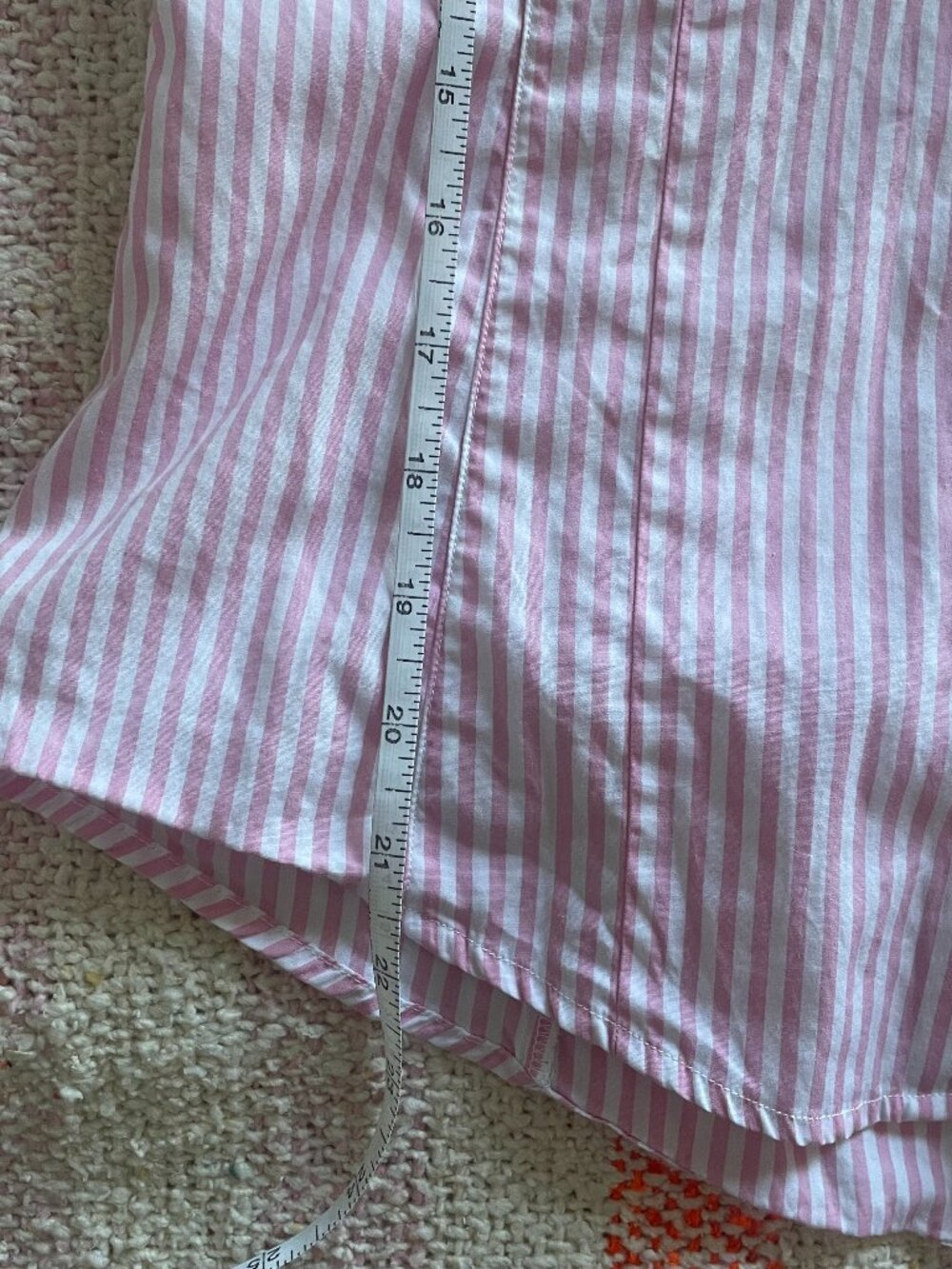Pink/White Striped Womens Button Down Shirt - Picture 5 of 10